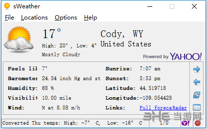 sWeather(天气预报软件) 免费软件